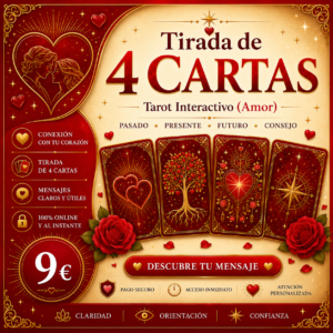 Tirada de 4 Cartas - Tarot Interactivo (Amor)